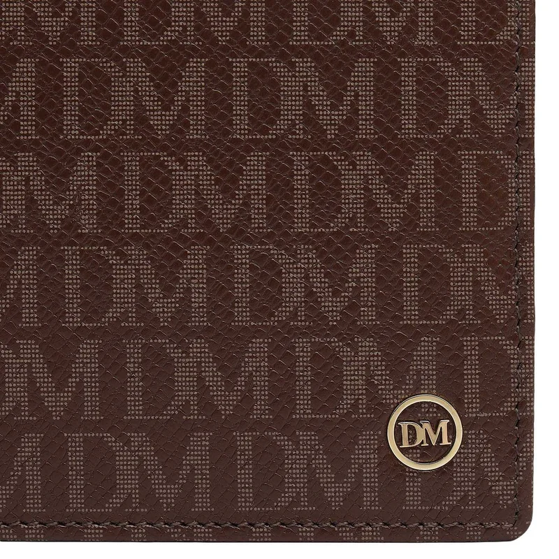 Da Milano Walnut Monogram Leather Money Clip - Walnut  | Best Price UAE